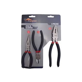 Juego Alicates Electricista 3pzs (6"-6"-8") Kangaroo