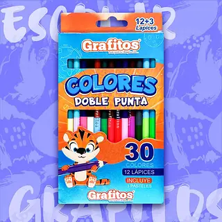 Colores Grafitos Doble Punta X 12 U + 3