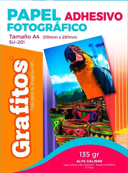 Papel Fotográfico Adhesivo Marca Grafitos 135 Gr